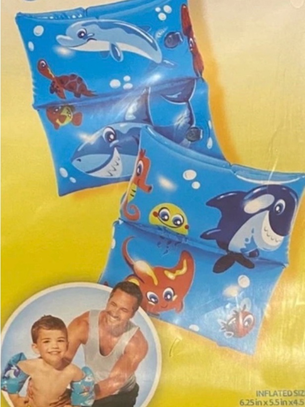 💞 New Little Kids Blue Ocean Animal Swim Arm Floaties Water Wings Swimming Aids